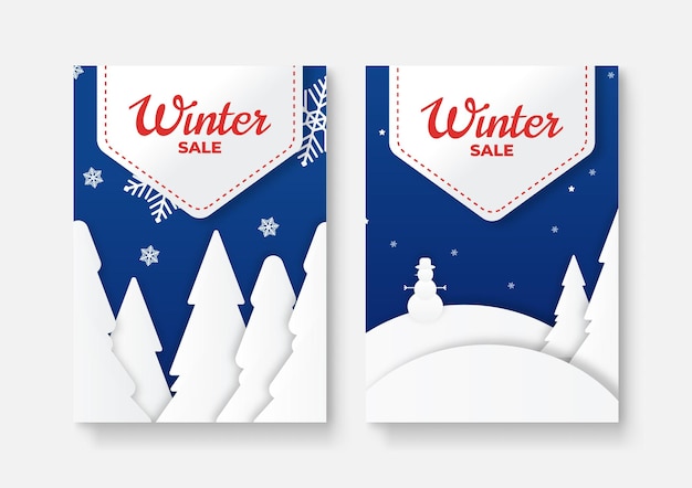Winter sale cover design background