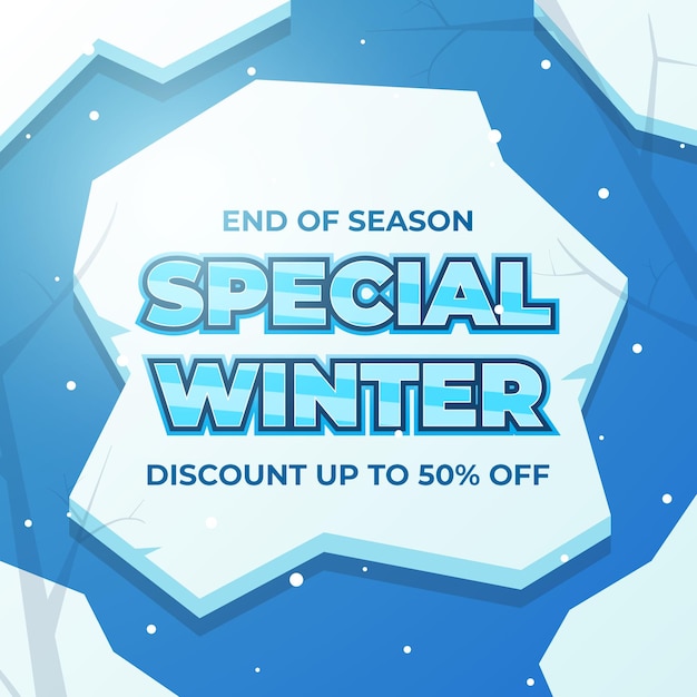 Vector winter sale design creative and attractive templates for social media post and flyer