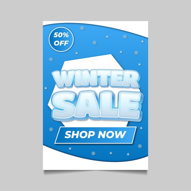 Winter sale discount sale poster desin template