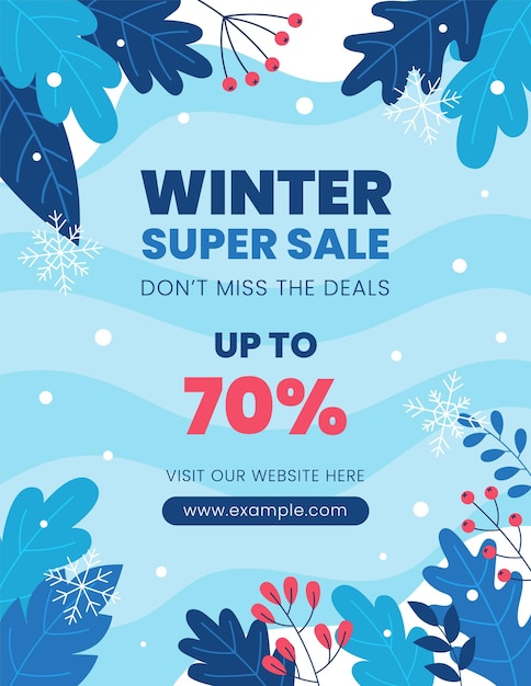 Winter Sale Discount Verticale Poster Template