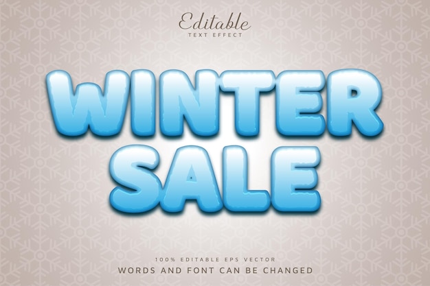 Winter sale editable text effect eps vector file