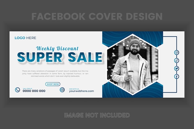 Winter Sale Facebook cover Design template