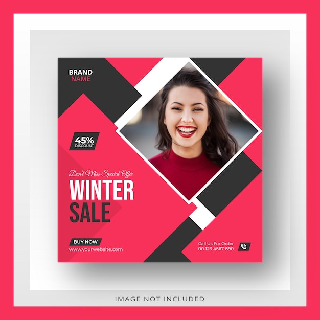 Vector winter sale fashion social media post templates