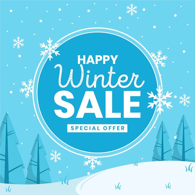 Vector winter sale in flat design