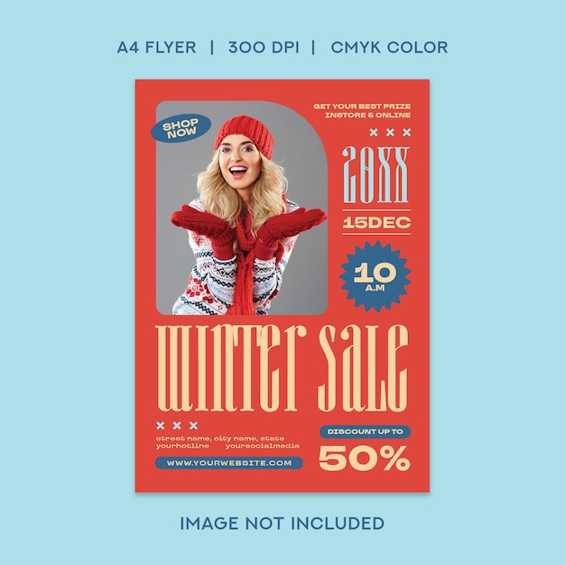 Vector winter sale flyer