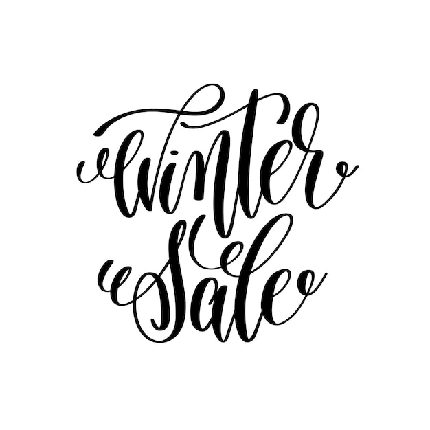 Winter sale hand lettering inscription to winter holiday greeting card christmas banner calligraphy