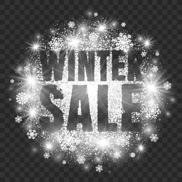 Vector winter sale illustration transparent