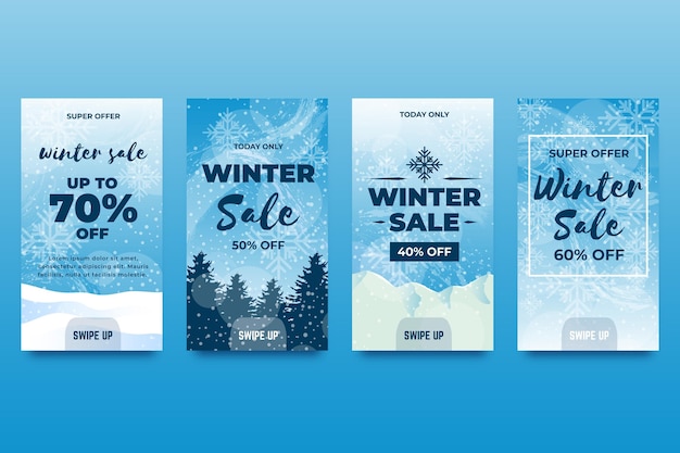 Winter sale instagram stories collection