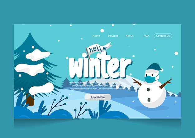 Winter sale offer modern landing page design template