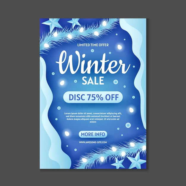 Vector winter sale poster template