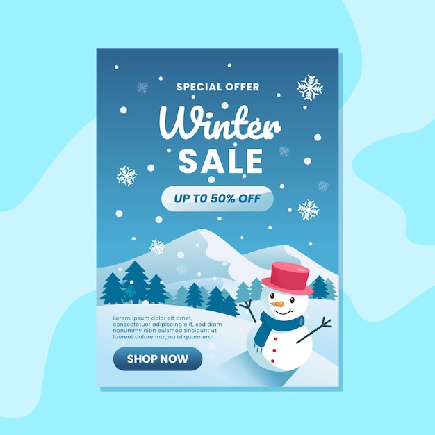 Winter Sale Poster Template