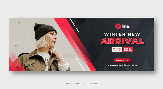 Winter sale social media cover web banner