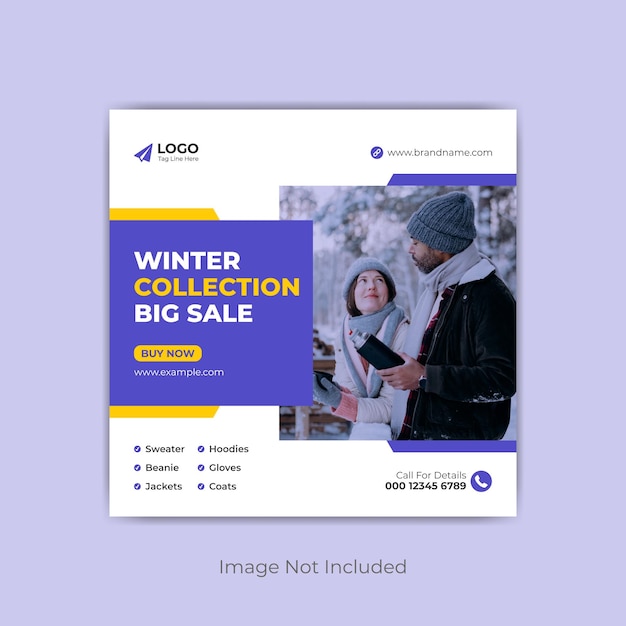 winter sale social media instagram banner banner template