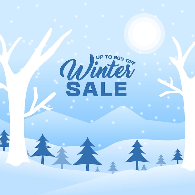 Vector winter sale social media post design template