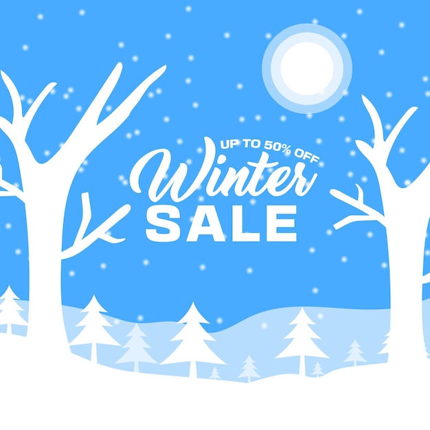 Vector winter sale social media post design template