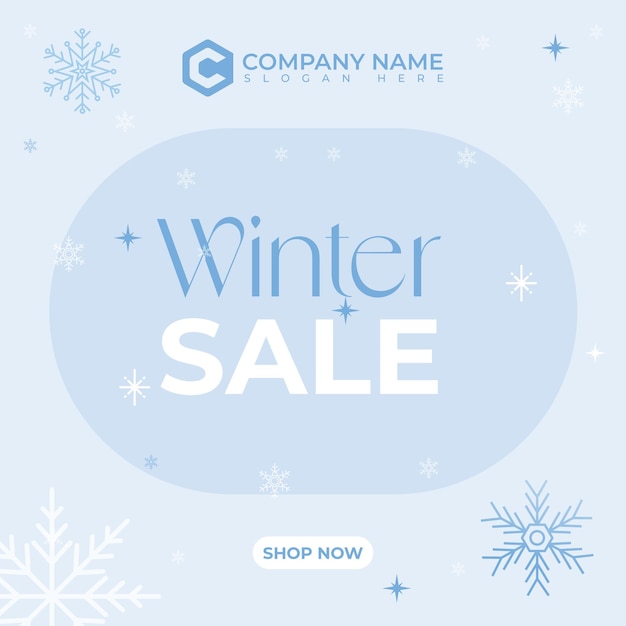 winter sale social media post design winter design