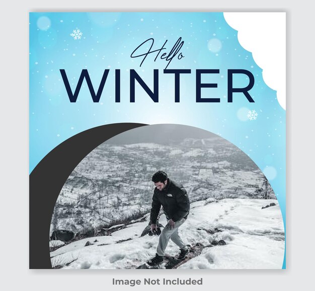 Winter sale social media post template