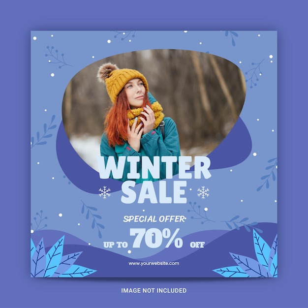 Vector winter sale sociale media en instagram post sjablonen