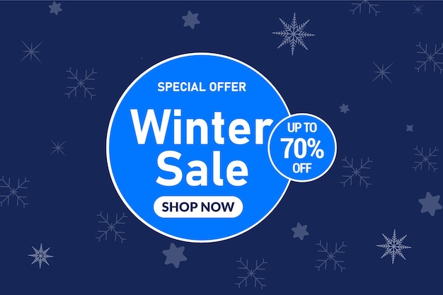 Vector winter sale special offer flat design concept.