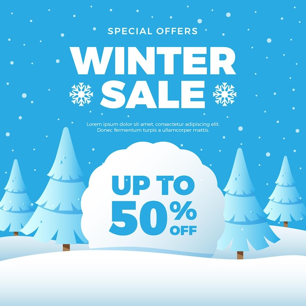 Vector winter sale special offer promo