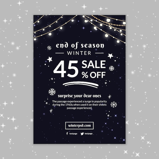 Winter sale vertical flyer template