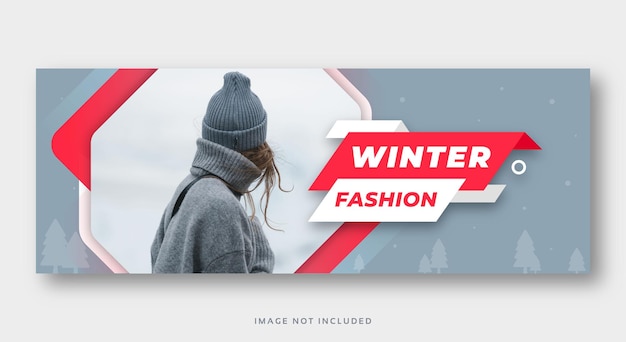 Winter sale web banner facebook cover template