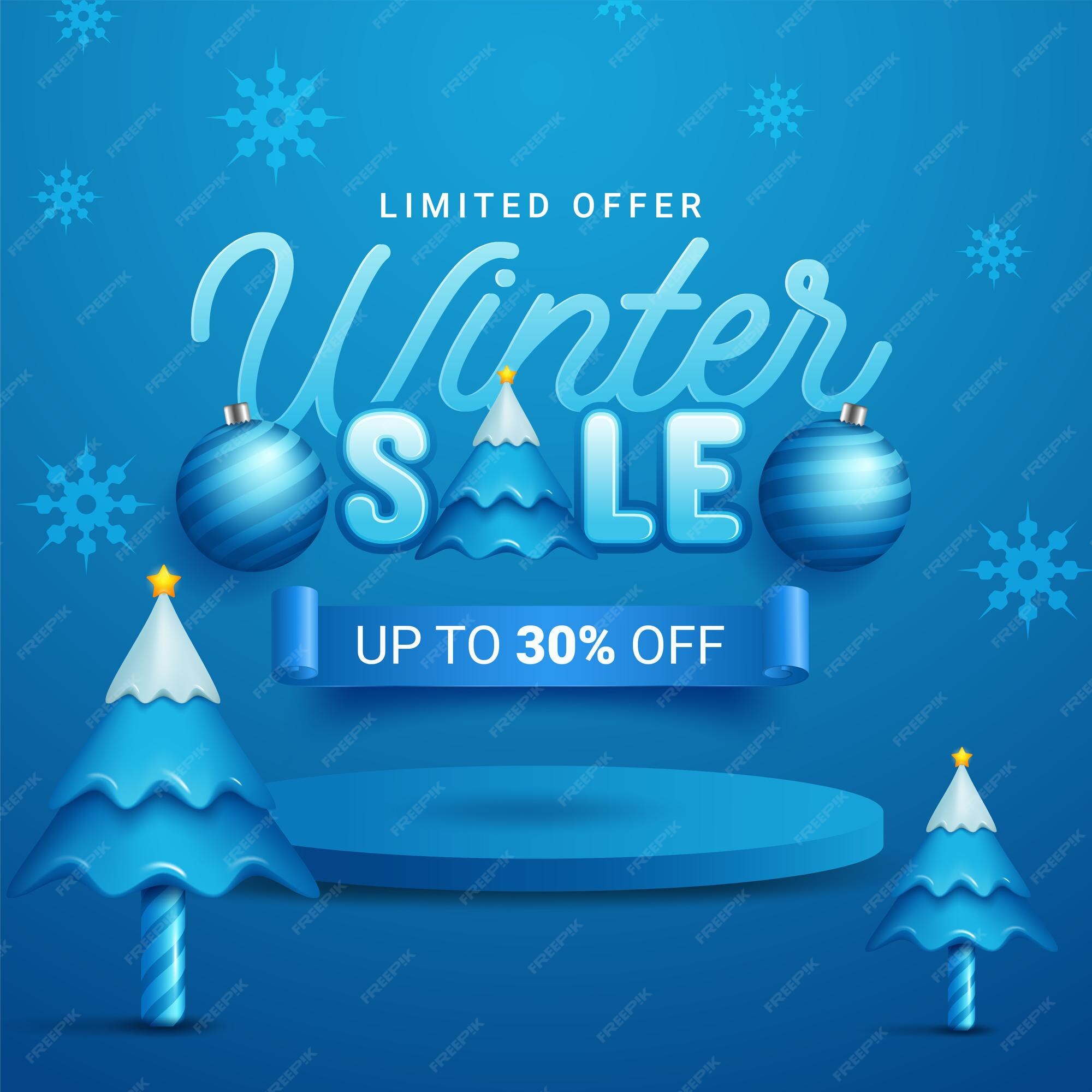 lenen gevechten Verfijnen Premium Vector | Winter sale with discount text and snow elements