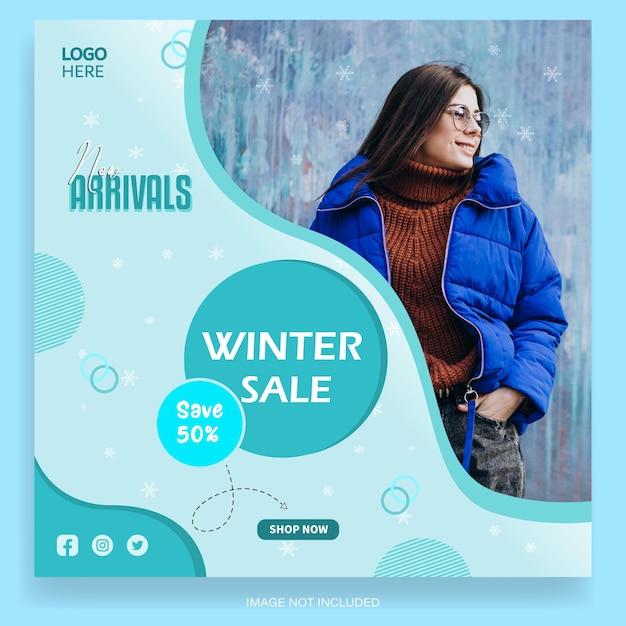 Vector winter sale with new arrivals vector post