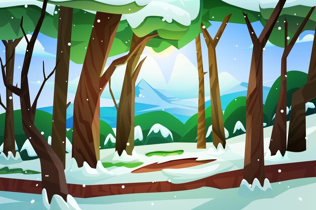 Winter Scene Flat Design Illustration