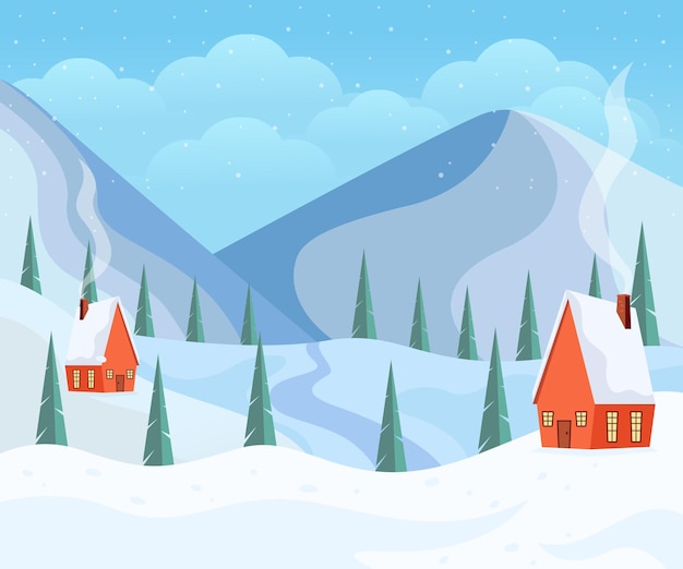 winter scenery poster for postcard or flyer background