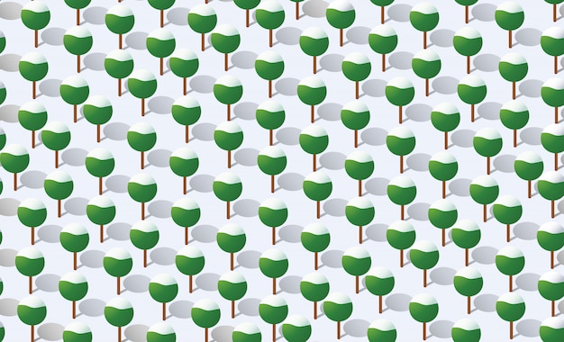 Winter seamless forest plan pattern