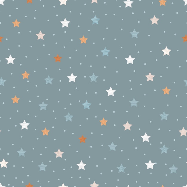 Winter seamless pattern with on gray background