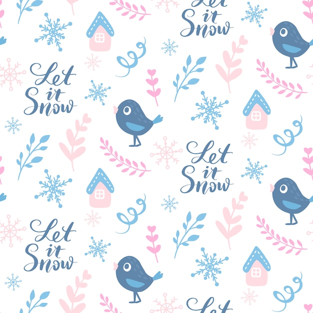 winter seamless pattern. 