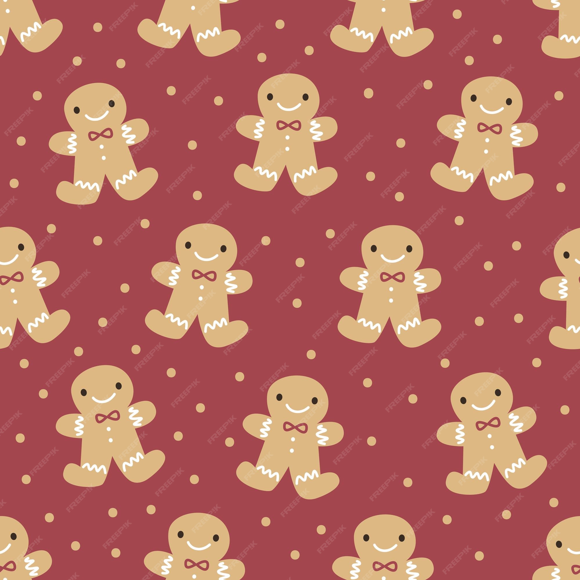 Premium Vector | Winter seamless patterns with gingerbread cookies awesome  holiday vector background christmas repeating texture for surface design  wallpapers fabrics wrapping paper etc