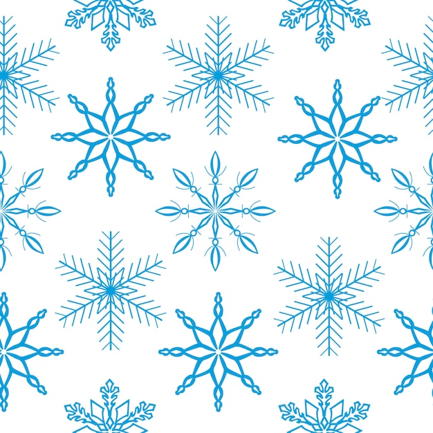 ベクトル 冬のシームレスな雪片のパターン。凍った雪のデザイン。ベクトル イラスト。