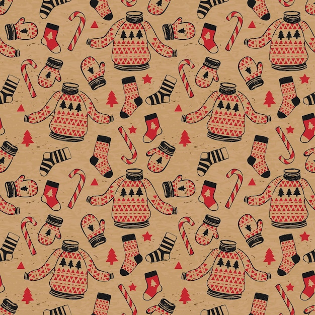 Vector winter seamless vector pattern