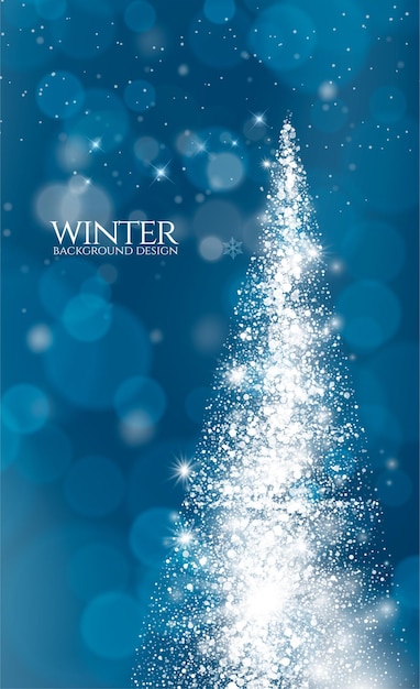 Vector winter season background design with bokeh style