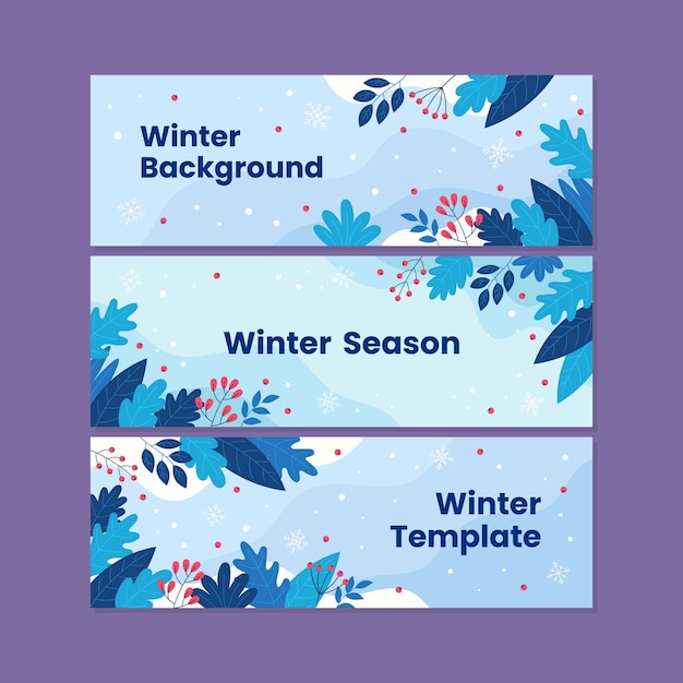 Winter Season Celebration Banner Template Set