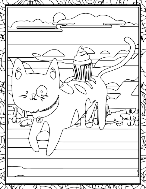 Winter Season Coloring Page Interior for Book Illustration