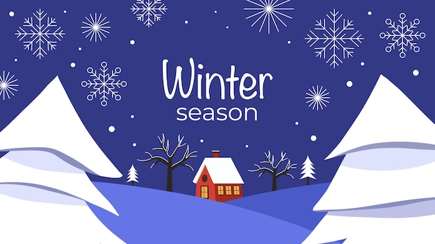 Winter season december banner template for social media post or internet web background ads