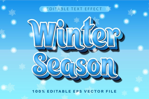 Зимний сезон Редактируемый текстовый эффект 3d Modern Stylejpg