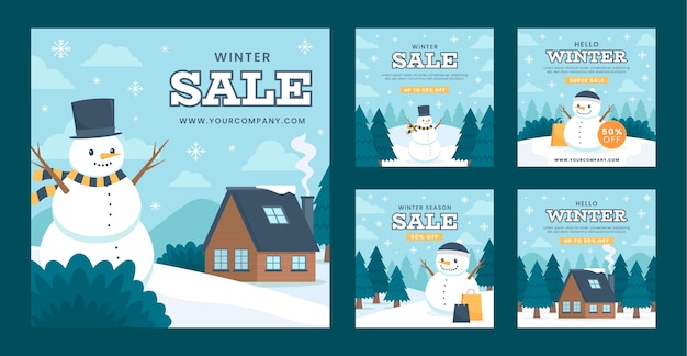winter season sale instagram posts collection