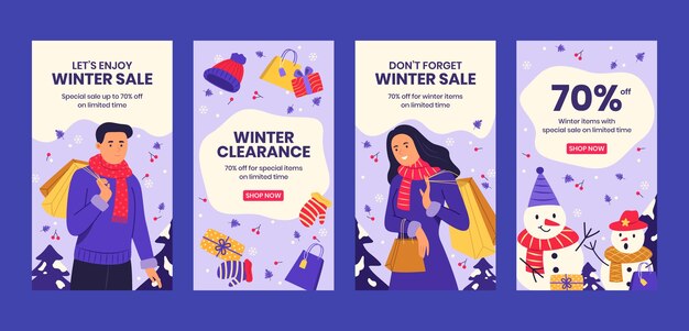 winter season sale instagram stories collection