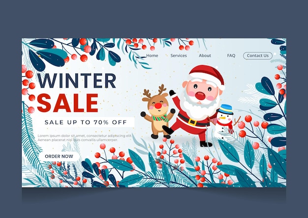 Winter season sell offer landing page template