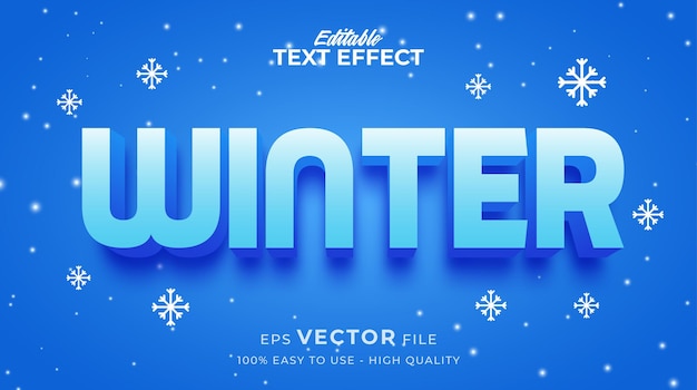 Winter season typography premium editable text effect