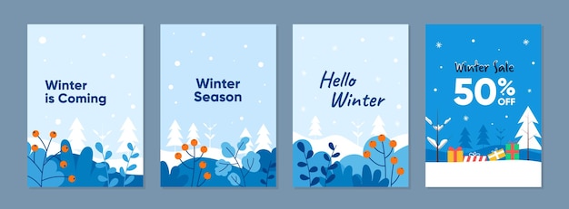 Vector winter season universal cover background design