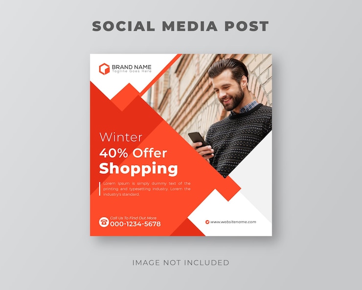 Vector winter shopping sale social media and intagram post design