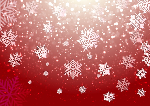 Vector winter sky with falling snow snowflake