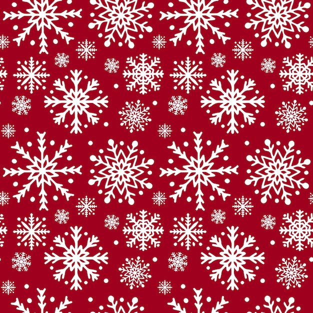 Winter sneeuwvlokken naadloze patroon Kerst vector achtergrond Gemakkelijk te bewerken sjabloon voor behangpapier inpakpapier stof enz