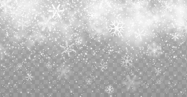 Winter snow fall overlay effect christmas holiday snowfall background snowflakes winter holiday season happy new year and merry christmas celebration vector background with snowstorm snowflakes